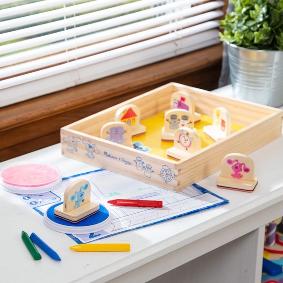 Melissa & Doug Blue’s Clues wooden handle stamps. NWT - Picture 3 of 14